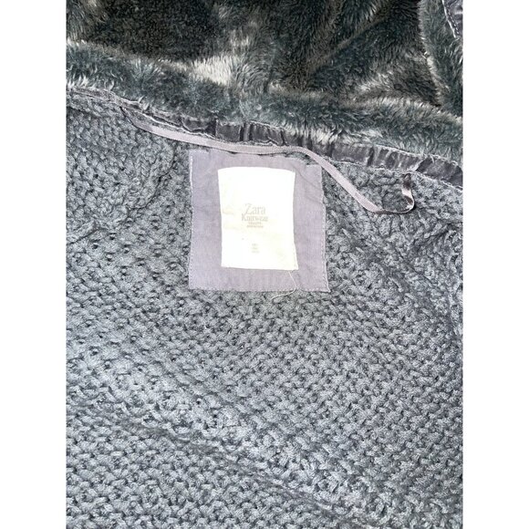 ZARA  Women's Size Small Gray Short Sleeve Cardigan Hooded Sweater Snap Buttons - Picture 11 of 15